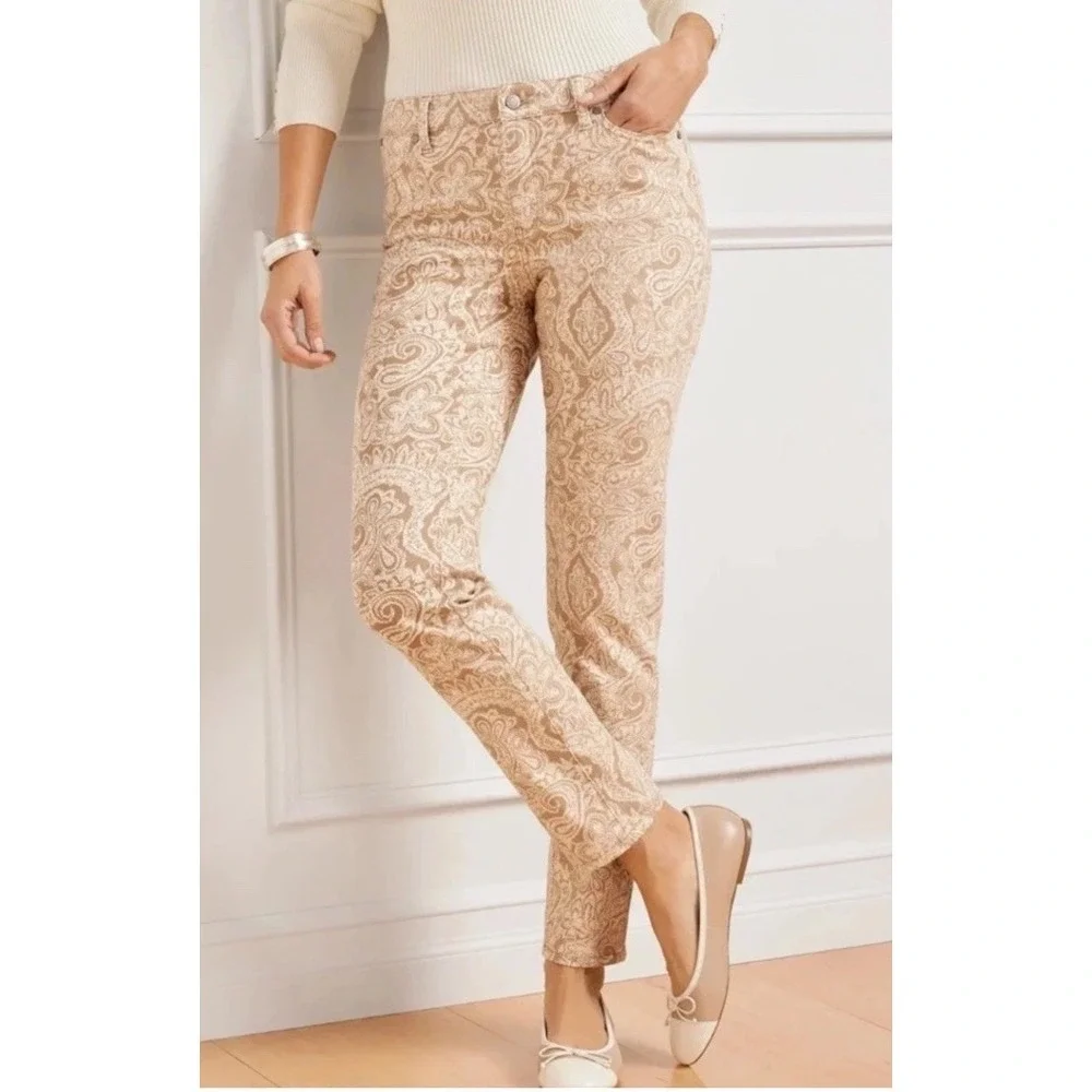 Talbots Curvy Slim Ankle Jeans in Star Paisley Size 16 - Picture 1 of 12